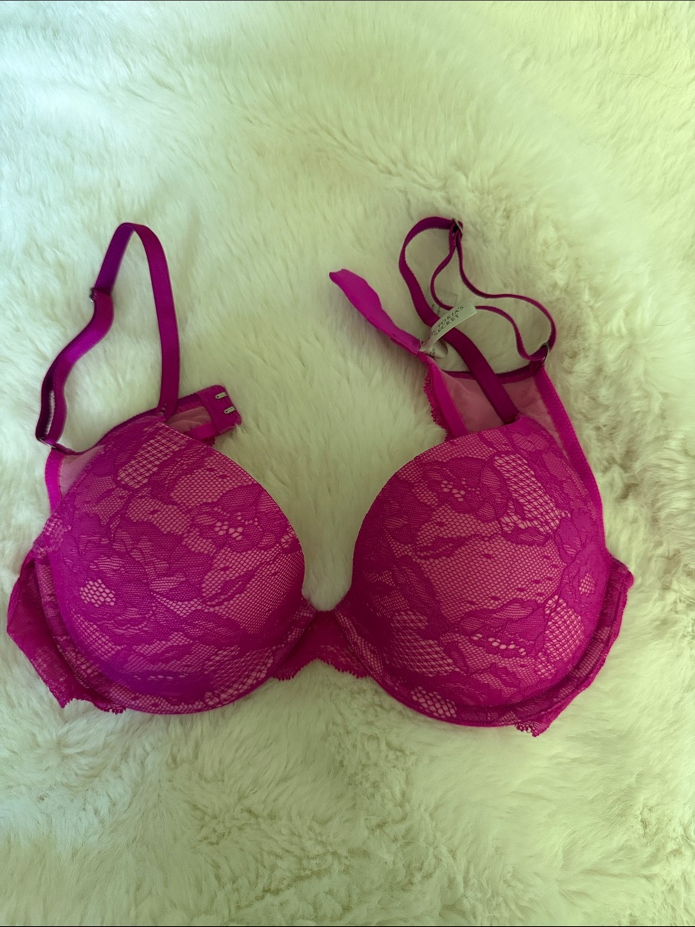 Victoria's Secret Hot Pink Lace Push-Up Bra